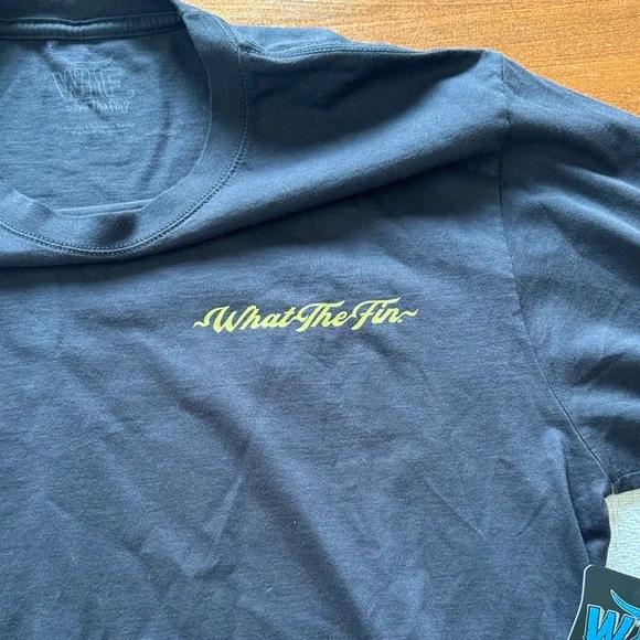 What The Fin WTF Men's Black Long Sleeve Tee - Picture 3 of 6